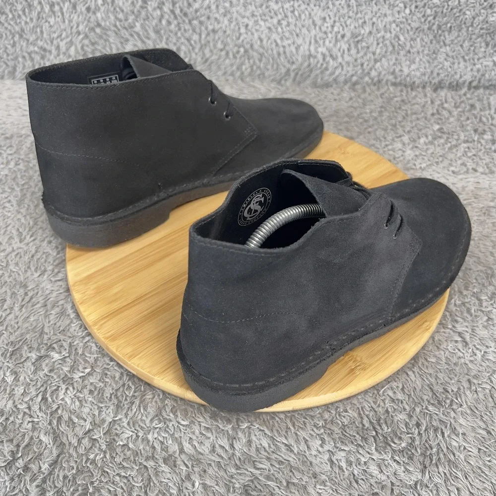 Clarks Originals Desert Boot Mens 10 Black Suede Charles F Stead Chukka Shoes